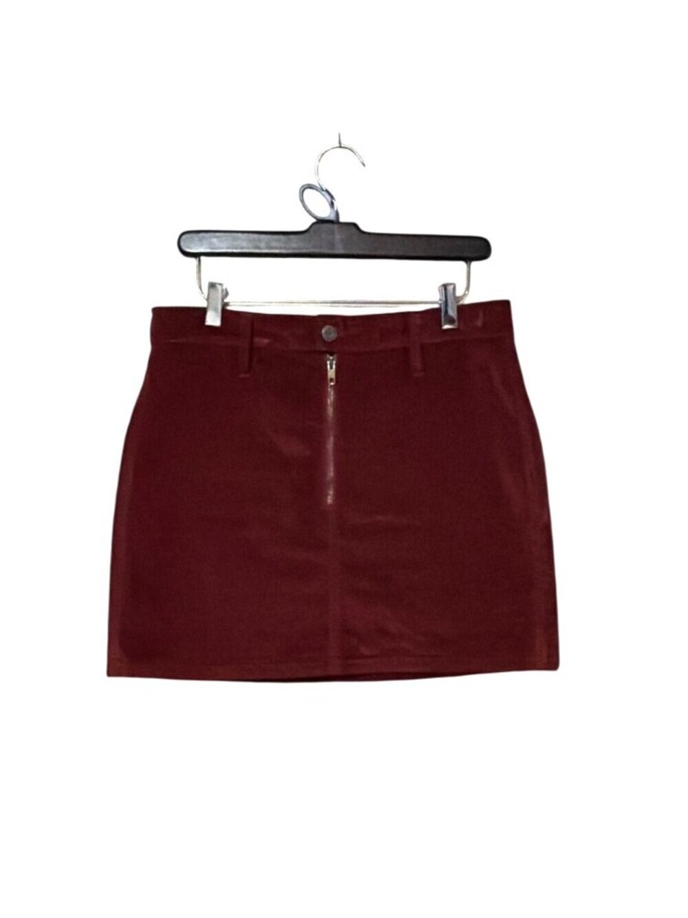 Madewell Womens Burgundy Stretch Velveteen Mini Skirt‎ Straight Fit Size 28